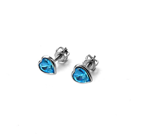 Stříbrné náušnice Swarovski akvamarine - NŠ1315