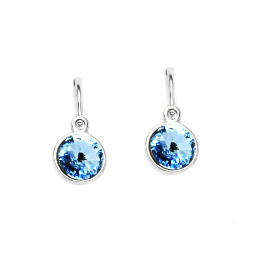 Stříbrné dětské náušnice Swarovski Akvamarine - NK1336