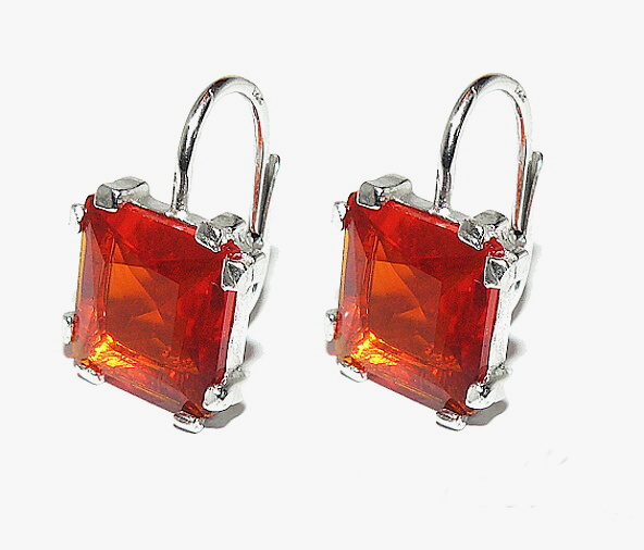Stříbrné náušnice Swarovski krystal orange - NK1196