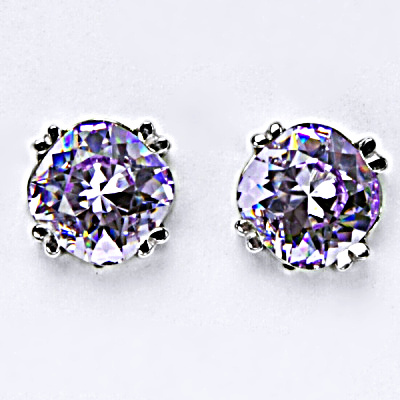 Stříbrné náušnice Swarovski violet - NŠ1225