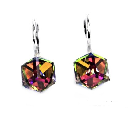 Stříbrné náušnice Swarovski vitrail medium - NK1230