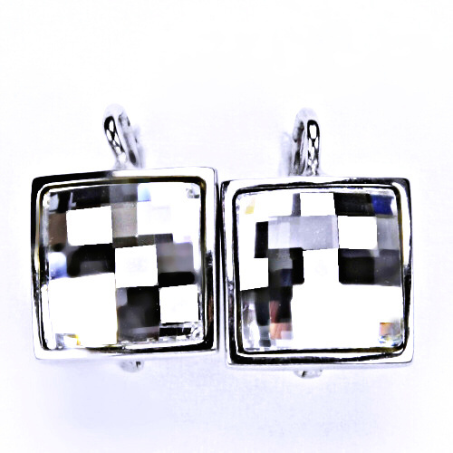 Stříbrné náušnice Swarovski krystal čirý - NK1305