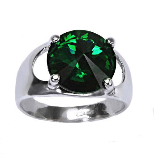 Stříbrný prsten krystal Swarovski Emerald - T1188