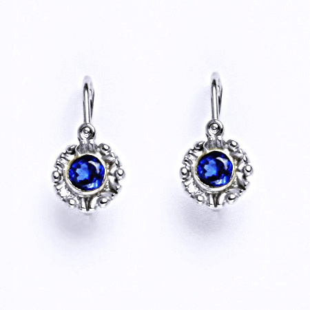 Stříbrné náušnice kytičky dětské spinel - NK1345