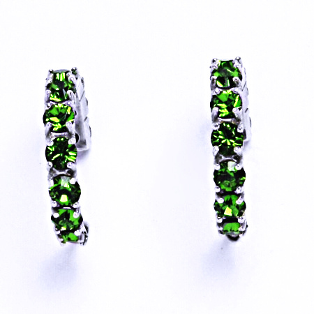 Stříbrné náušnice Swarovski fern green - NŠ1340