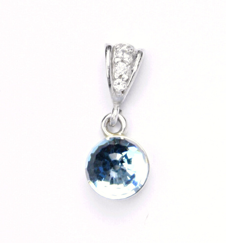 Stříbrný přívěsek Swarovski akvamarine - P1311