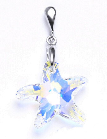 Stříbrný přívěsek hvězda Swarovski krystal AB - P1313