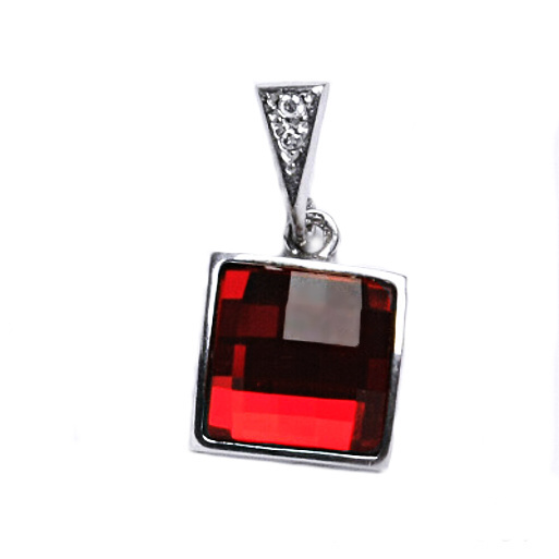 Stříbrný přívěsek Swarovski light siam a zirkony - P1305