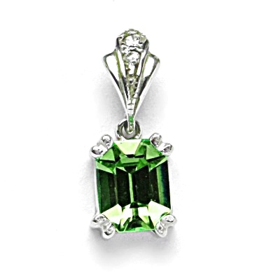 Stříbrný přívěsek Swarovski chrizolit a zirkony - P1201