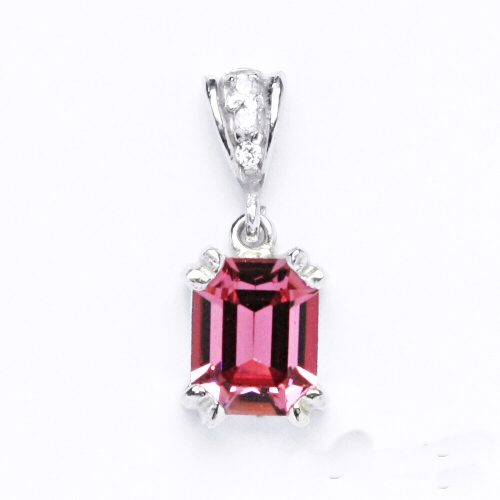 Stříbrný přívěsek Swarovski light rose a zirkony - P1201