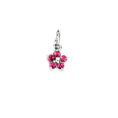 Stříbrný přívěsek květinka Swarovski fuchsie - P1391