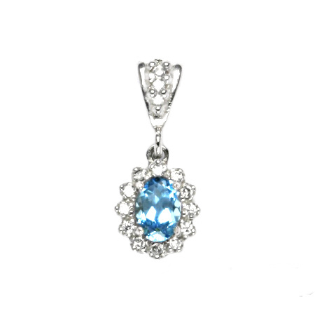 Stříbrný přívěsek Kate přírodní topaz swiss 7x5 mm - VP247