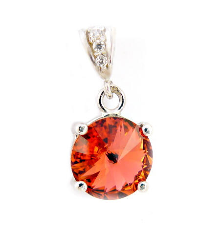 Stříbrný přívěsek Swarovski paparadscha - P1188