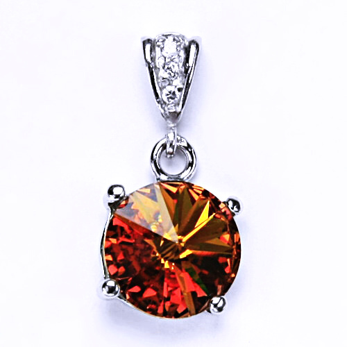 Stříbrný přívěsek Swarovski topaz- P1188