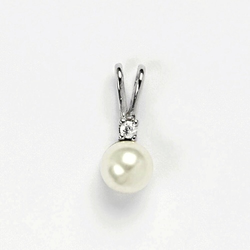 Stříbrný přívěsek Swarovski perla bílá - P1243