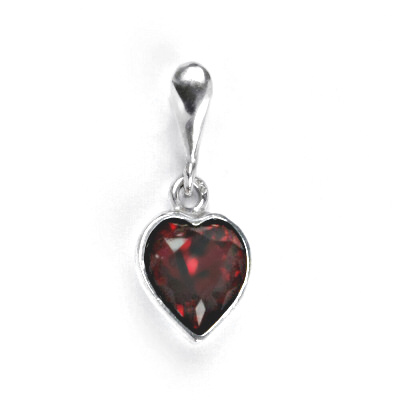 Stříbrný přívěsek srdce Swarovski siam - P1396
