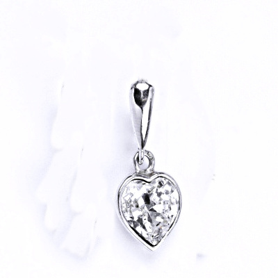 Stříbrný přívěsek srdce Swarovski crystal čirý - P1396