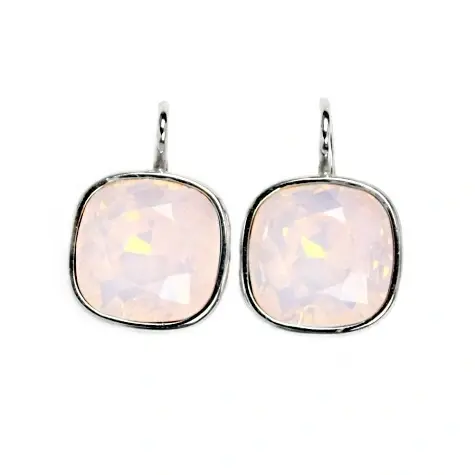 Stříbrné náušnice Swarovski rose water opal - NK1375