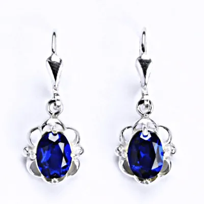 Stříbrné visací náušnice spinel - NK1140