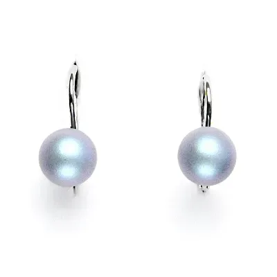 Stříbrné náušnice Swarovski perla light blue - NK1183