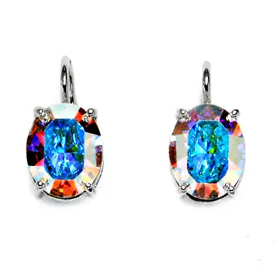 Stříbrné náušnice Swarovski AB krystal - NK1242