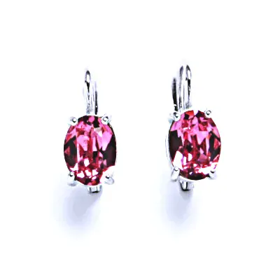 Stříbrné náušnice Swarovski rose - NK1245