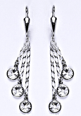 Stříbrné visací náušnice Swarovski čiré - NK20/3/1336