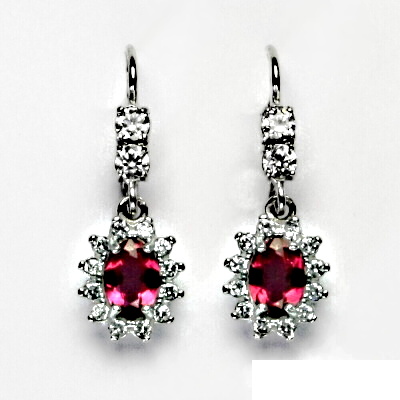 Stříbrné visací náušnice Kate zirkony , spinel - NK1346/1480