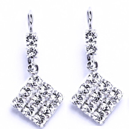Stříbrné visací náušnice Swarovski čiré - NK1346/1341