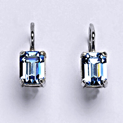 Stříbrné náušnice Swarovski akvamarine - NK1446