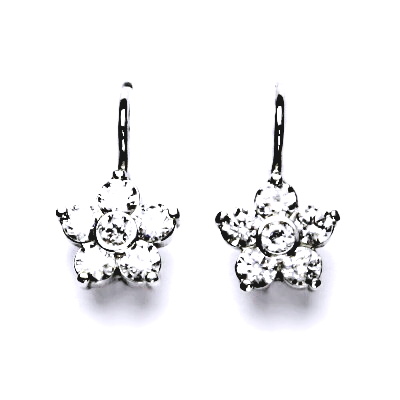 Stříbrné náušnice kytička Swarovski čiré - NK1444
