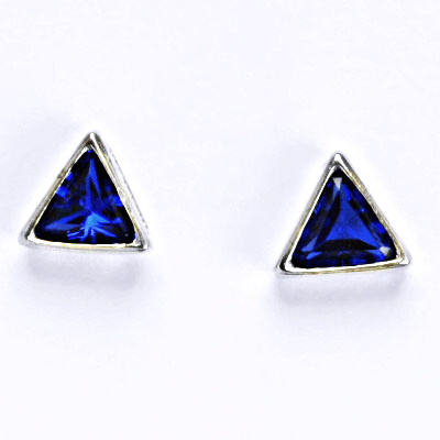 Stříbrné náušnice trojúhelník spinel - NŠ1076