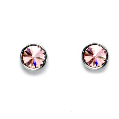 Stříbrné náušnice Swarovski Light rose - NŠ1336