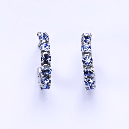 Stříbrné náušnice Swarovski Light saphire - NŠ1340