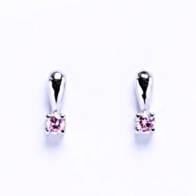 Stříbrné náušnice pink zirkon - VE82