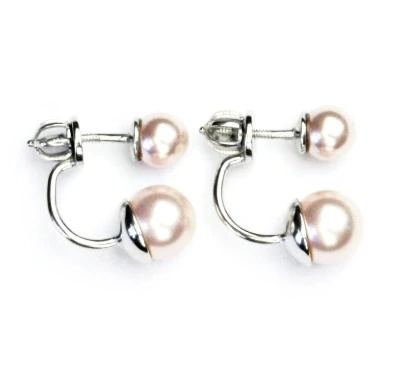 Stříbrné náušnice 2v1 Swarovski perla Rose - NŠ1183/1512v