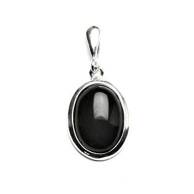 Stříbrný přívěsek přírodní onyx - P1454