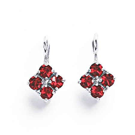 Stříbrné náušnice Swarovski Light siam - NK1324