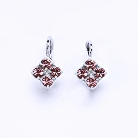 Stříbrné náušnice Swarovski rose - NK1324