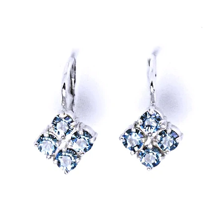 Stříbrné náušnice Swarovski Akvamarine - NK1324