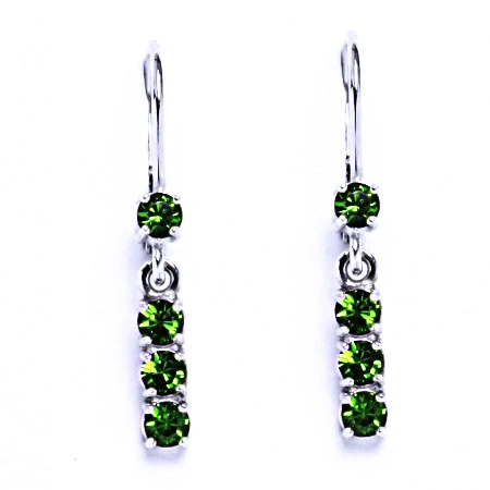 Stříbrné visací náušnice Swarovski fern green- NK1339/1323