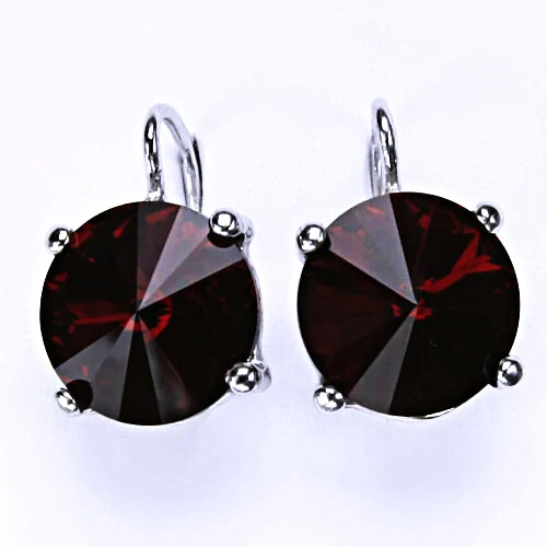 Stříbrné náušnice Swarovski krystal Siam - NK1188