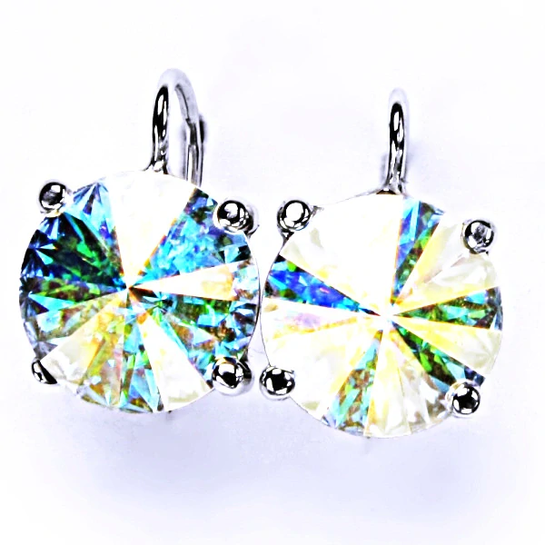 Stříbrné náušnice Swarovski krystal AB - NK1188