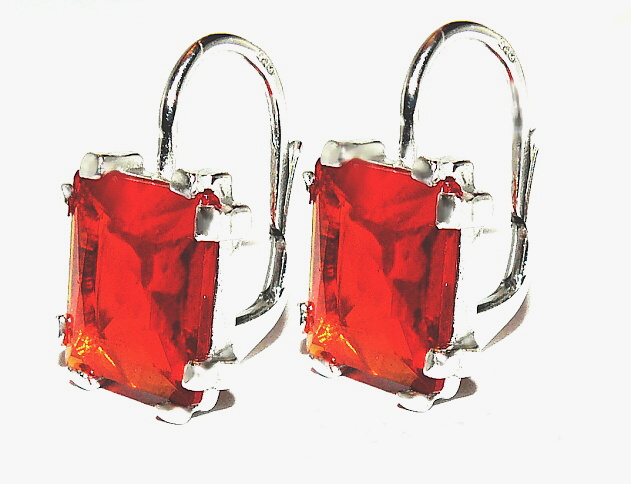 Stříbrné náušnice Swarovski krystal orange - NK1196
