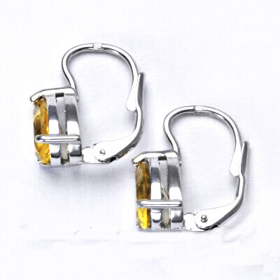 Stříbrné náušnice přírodní citrín slza 8 x 6 mm - NK1361