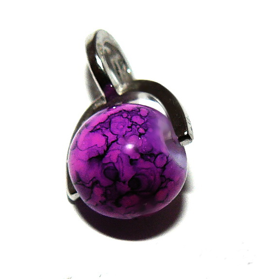 Stříbrný přívěsek batika fuchsia - P1192