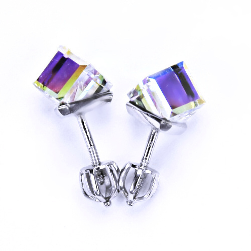 Stříbrné náušnice Swarovski AB krystal - NŠ1230