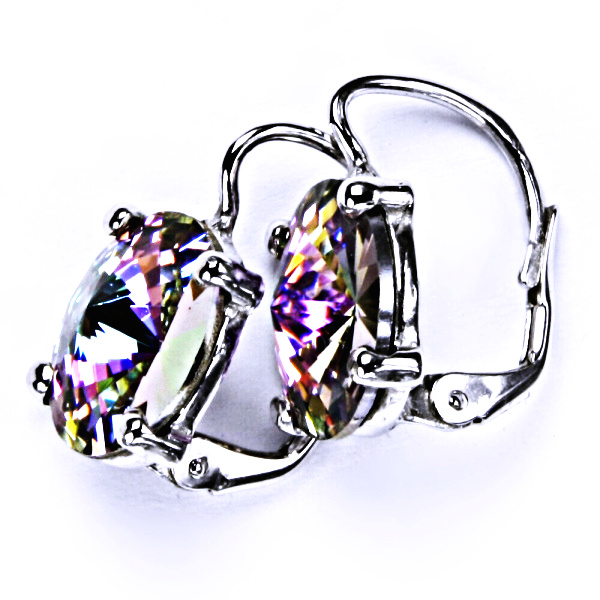 Stříbrné náušnice Swarovski krystal Vitrail light - NK1188