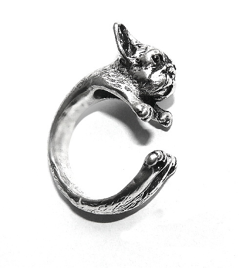 Stříbrný prsten pes buldoček - DN111