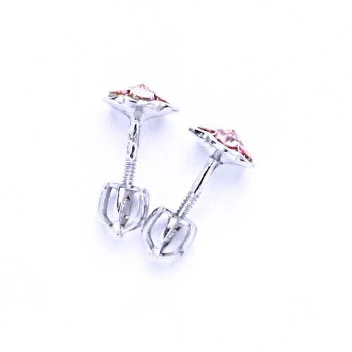 Stříbrné náušnice kytičky Swarovski rose - NŠ1297